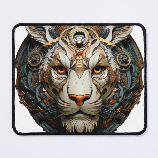 Item preview, Ornate Cyber Tiger with Symmetrical Gearwork designed and sold by Daagath.
