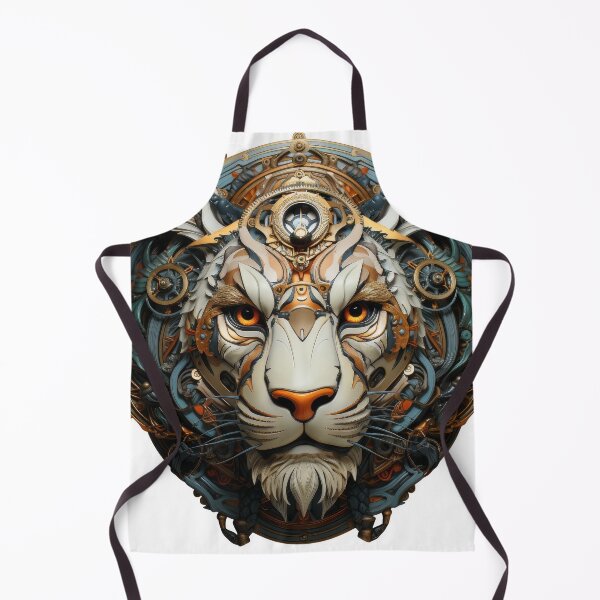 Item preview, Ornate Cyber Tiger with Symmetrical Gearwork designed and sold by Daagath.