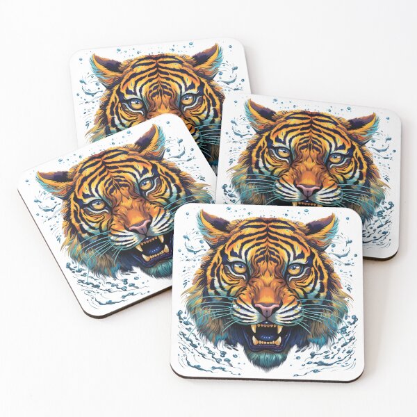 Item preview, Fierce Neon Tiger Emerging from Water Splash designed and sold by Daagath.