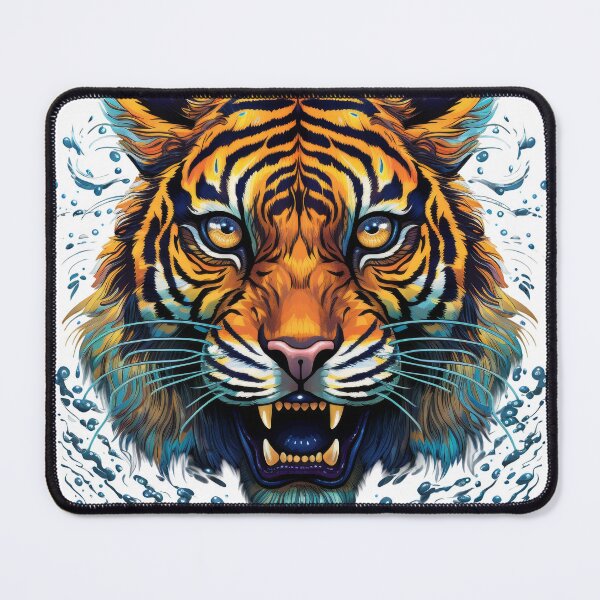Item preview, Fierce Neon Tiger Emerging from Water Splash designed and sold by Daagath.