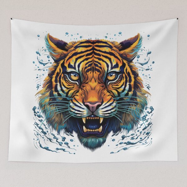 Item preview, Fierce Neon Tiger Emerging from Water Splash designed and sold by Daagath.