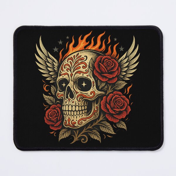 Item preview, Skull Crowned with a Rose and Wings designed and sold by LaNadaYFundante.