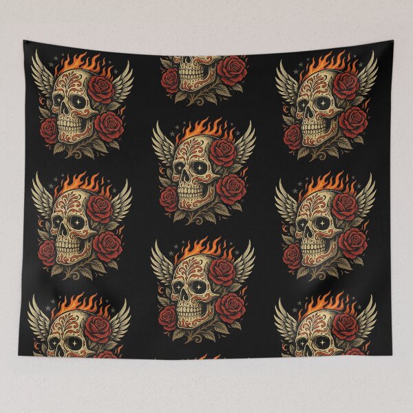 Item preview, Skull Crowned with a Rose and Wings designed and sold by LaNadaYFundante.