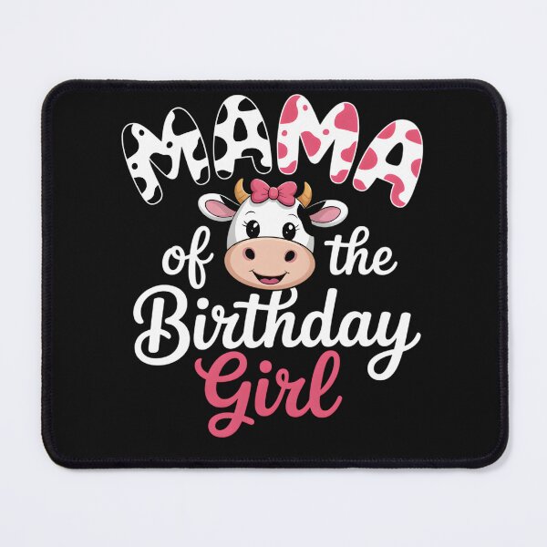 Item preview, Mama of The Birthday Girl Mom Daughter Matching Cow Pink Bow designed and sold by clothesy7.