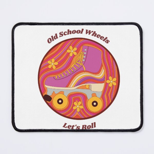 Item preview, Old School Wheels – 70s Psychedelic Skate Design designed and sold by TalkTee Me.