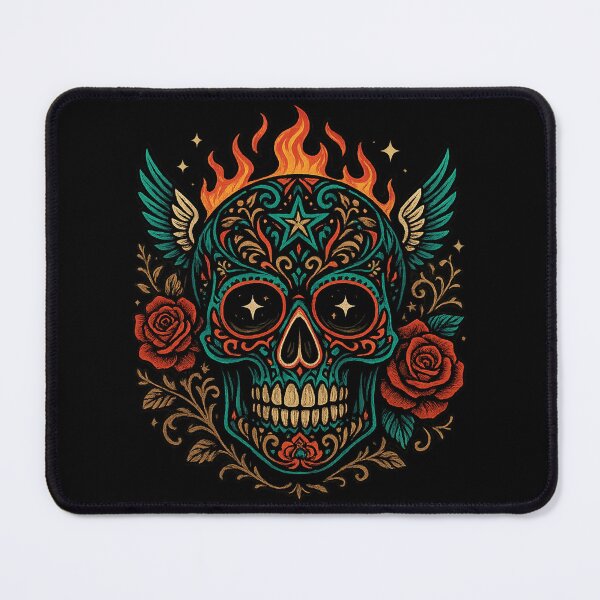 Item preview, Three-Quarter Skull with Roses and Wings designed and sold by LaNadaYFundante.