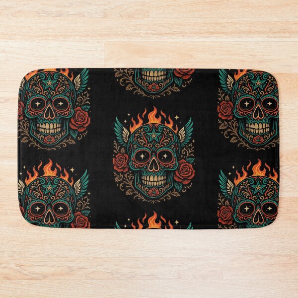Item preview, Three-Quarter Skull with Roses and Wings designed and sold by LaNadaYFundante.