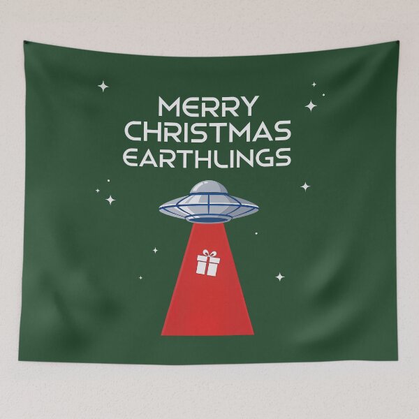Item preview, Merry Christmas, Earthlings, The Festive UFO! designed and sold by DoceVaga.