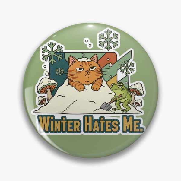 Item preview, Winter Hates Me – Retro Kawaii Cat designed and sold by catastrocat.
