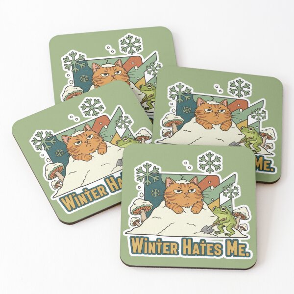 Item preview, Winter Hates Me – Retro Kawaii Cat designed and sold by catastrocat.
