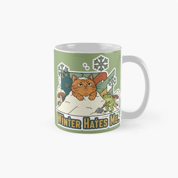 Item preview, Winter Hates Me – Retro Kawaii Cat designed and sold by catastrocat.