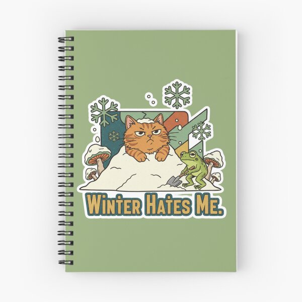Item preview, Winter Hates Me – Retro Kawaii Cat designed and sold by catastrocat.