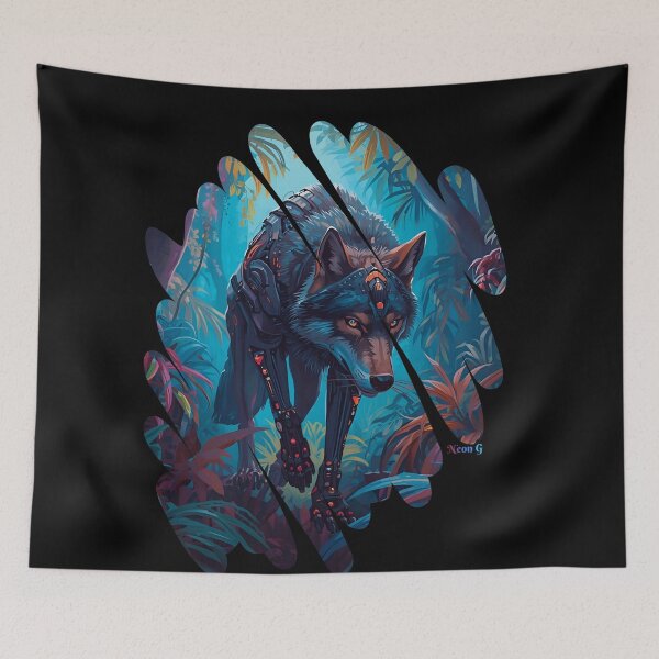 Item preview, Wolf prowling a neon jungle in Augmented reality 4 designed and sold by Neon G.