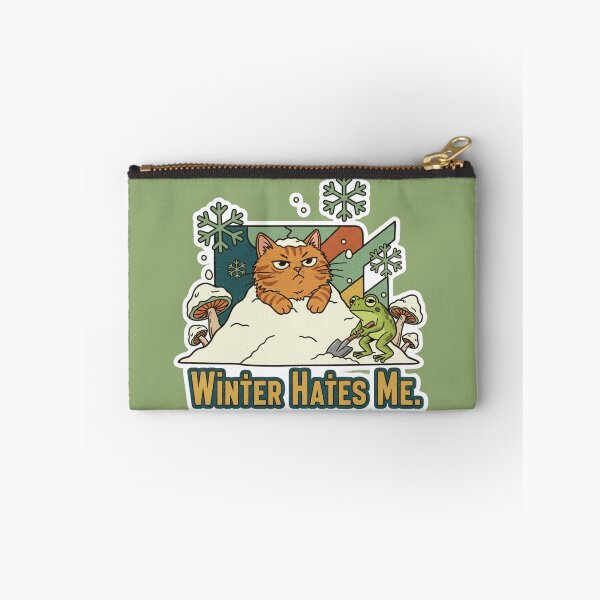 Item preview, Winter Hates Me – Retro Kawaii Cat designed and sold by catastrocat.