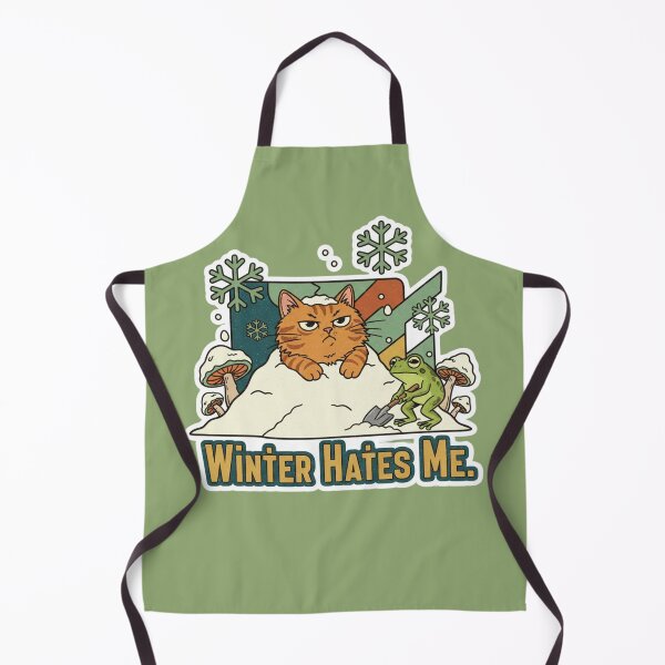 Item preview, Winter Hates Me – Retro Kawaii Cat designed and sold by catastrocat.