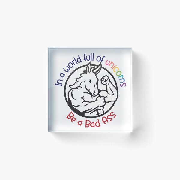 Item preview, world full of unicorns be a bad ass designed and sold by Katrabbit Graphics.