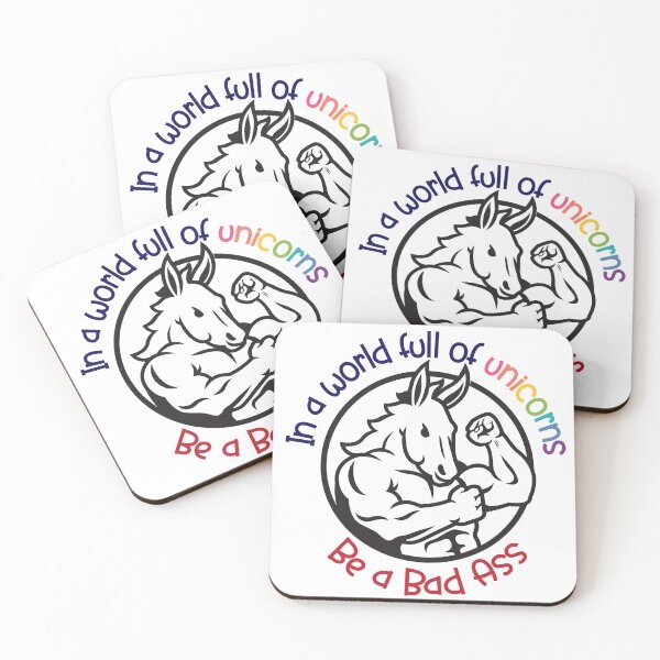 Item preview, world full of unicorns be a bad ass designed and sold by Katrabbit Graphics.