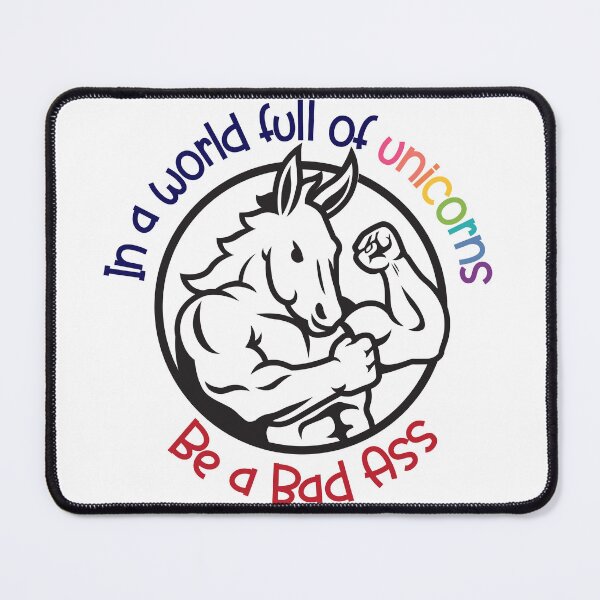 Item preview, world full of unicorns be a bad ass designed and sold by Katrabbit Graphics.