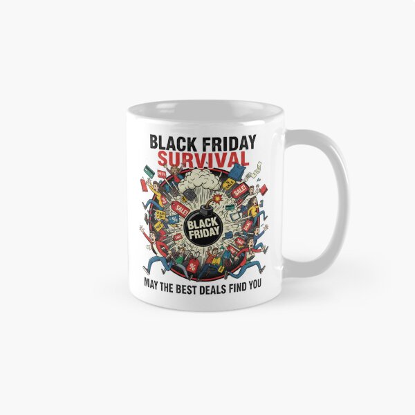 Item preview, Black Friday Survival t-shirt, mugs, sticker and cotton bag designed and sold by midura-studio.