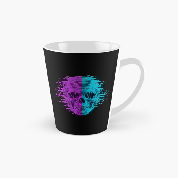 Item preview, Glitch Skull Neon Wave Sticker | Synthwave Cyberpunk Split Art designed and sold by MemoriaWear.