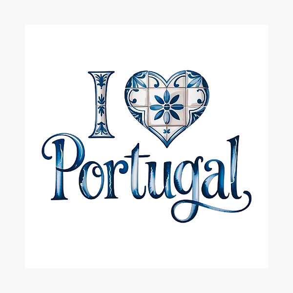 Artikelvorschau, Ich liebe Portugal Azulejo – Blaues Fliesenherz-Design | Portugiesisches Souvenir entworfen und verkauft von vivaportugalstore.