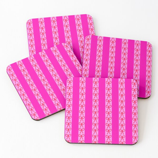 Item preview, Pink Stripes - Red Ribbon Bows  designed and sold by cherrynat1.