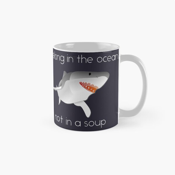 Item preview, I Belong in The Ocean and Not in A Soup - Save the Sharks Stop Finning designed and sold by ColorFlowArt.