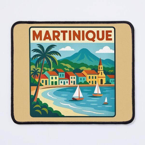 Item preview, Martinique - Island Harbor Retro Art designed and sold by Myra365Art.