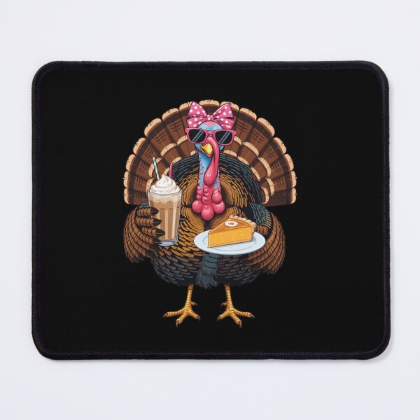 Item preview, Stylish Turkey with Cake and Drink Funny Thanksgiving Design designed and sold by Gogetgiggles.