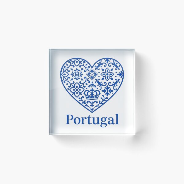 Item preview, Portugal Azulejo Heart – Blue Tile Pattern Souvenir | VivaPortugal designed and sold by vivaportugalstore.