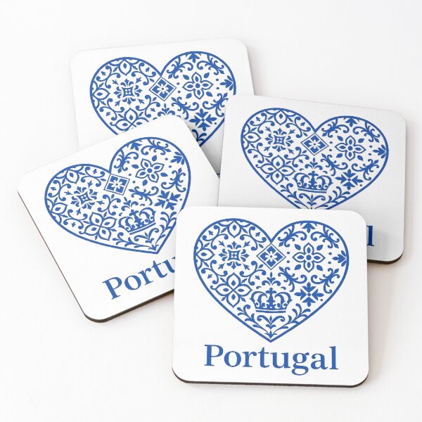 Item preview, Portugal Azulejo Heart – Blue Tile Pattern Souvenir | VivaPortugal designed and sold by vivaportugalstore.