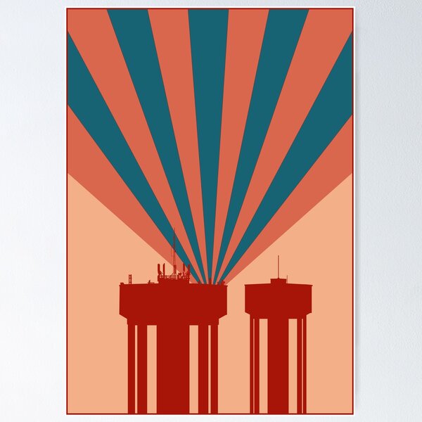 Item preview, Steel Town Water Towers, Corby, Northamptonshire, UK - Retro designed and sold by Kate Anderson Art.