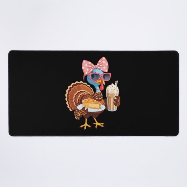 Item preview, Stylish Turkey with Cake and Drink Funny Thanksgiving Design designed and sold by Gogetgiggles.
