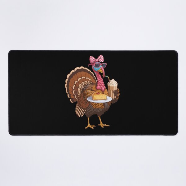 Item preview, Stylish Turkey with Cake and Drink Funny Thanksgiving Design designed and sold by Gogetgiggles.