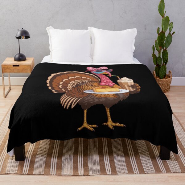Item preview, Stylish Turkey with Cake and Drink Funny Thanksgiving Design designed and sold by Gogetgiggles.