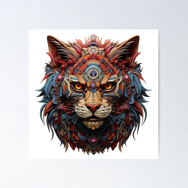 Item preview, Cyberpunk Tiger Cat Mech Fusion Artwork designed and sold by Daagath.