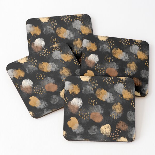 Item preview, Abstract dark and brush strokes pattern, expressive texture, animal skin inspired dots, dark and moody background designed and sold by MOONE FLOWER.