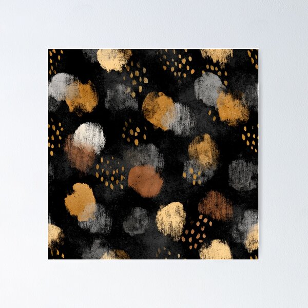 Item preview, Abstract dark and brush strokes pattern, expressive texture, animal skin inspired dots, dark and moody background designed and sold by MOONE FLOWER.