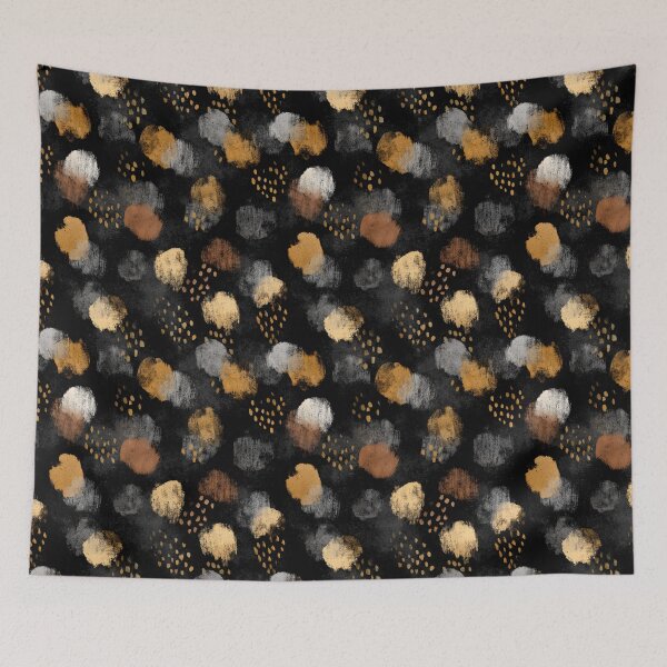 Item preview, Abstract dark and brush strokes pattern, expressive texture, animal skin inspired dots, dark and moody background designed and sold by MOONE FLOWER.