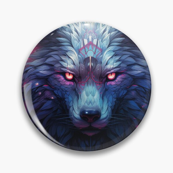 Artikelvorschau, Mystic Neon Wolf with Glowing Eyes Fantasy Art entworfen und verkauft von Daagath.