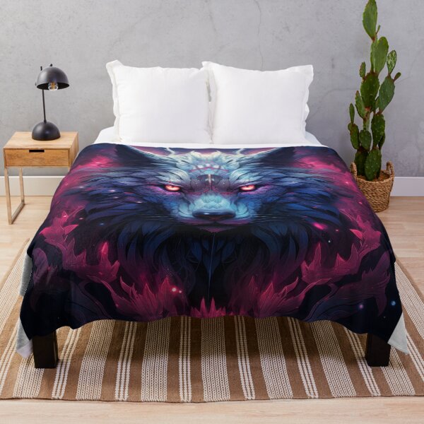 Item preview, Mystic Neon Wolf with Glowing Eyes Fantasy Art designed and sold by Daagath.