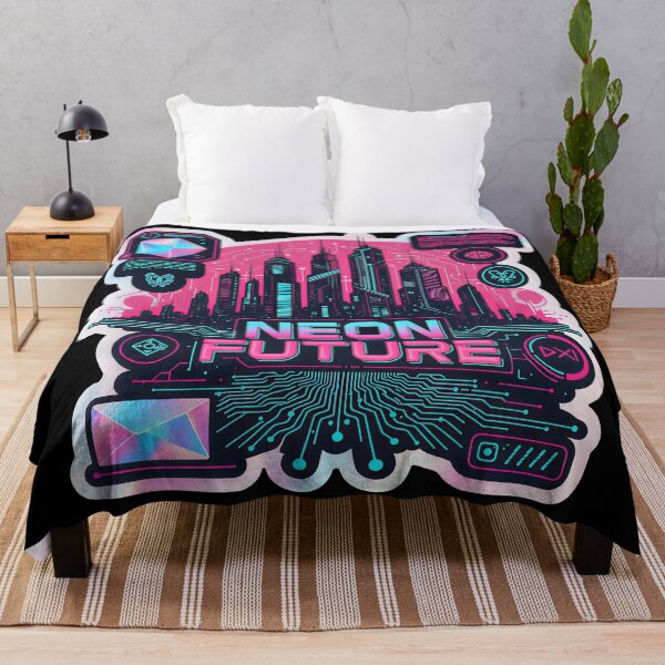 Item preview, Neon Future City Sticker | Cyberpunk Synthwave Tech Urban Art designed and sold by MemoriaWear.