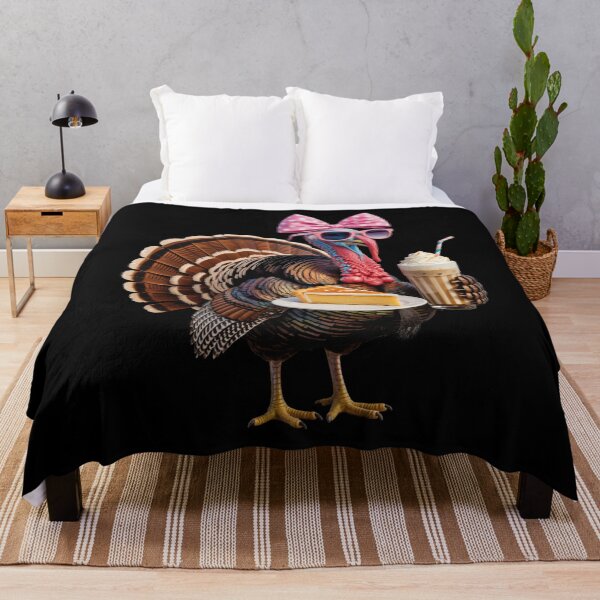 Item preview, Stylish Turkey with Cake and Drink Funny Thanksgiving Design designed and sold by Gogetgiggles.