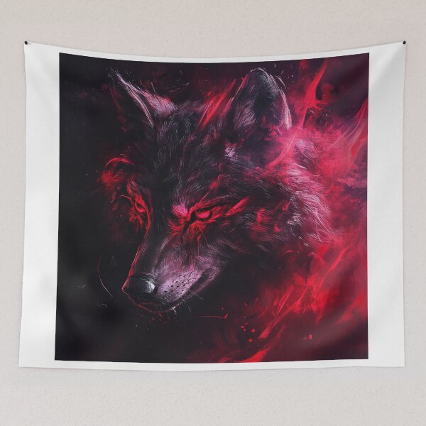 Item preview, Dark Flame Wolf with Fiery Red Eyes designed and sold by Daagath.