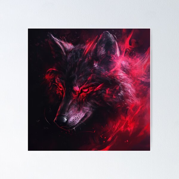 Item preview, Dark Flame Wolf with Fiery Red Eyes designed and sold by Daagath.