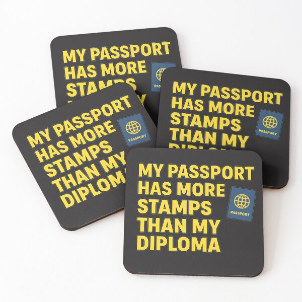 Item preview, My Passport Has More Stamps Than My Diploma | Funny Travel T-Shirt for Wanderlust Lovers & Digital Nomads designed and sold by ThePunnyTraveler.