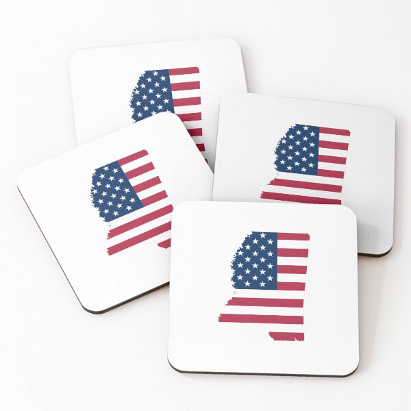 Item preview, Mississippi USA Flag Silhouette – Stars and Stripes State Outline designed and sold by Paper Drip.