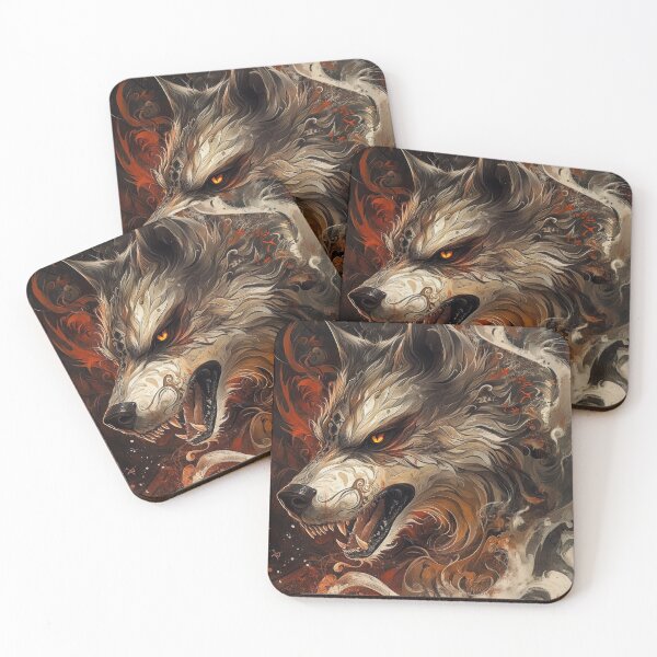 Item preview, Feral Tribal Wolf with Fiery Ornamental Fury designed and sold by Daagath.