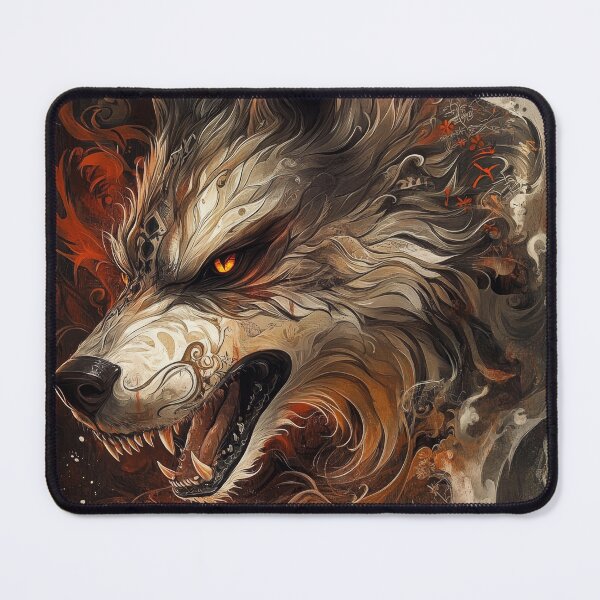 Item preview, Feral Tribal Wolf with Fiery Ornamental Fury designed and sold by Daagath.