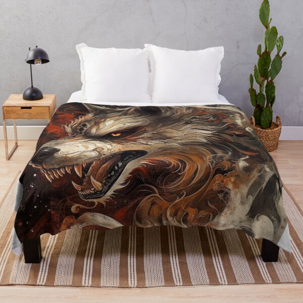 Item preview, Feral Tribal Wolf with Fiery Ornamental Fury designed and sold by Daagath.